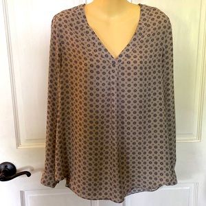 Lex & Madison Long Sleeve Tunic Length Blouse Sz S